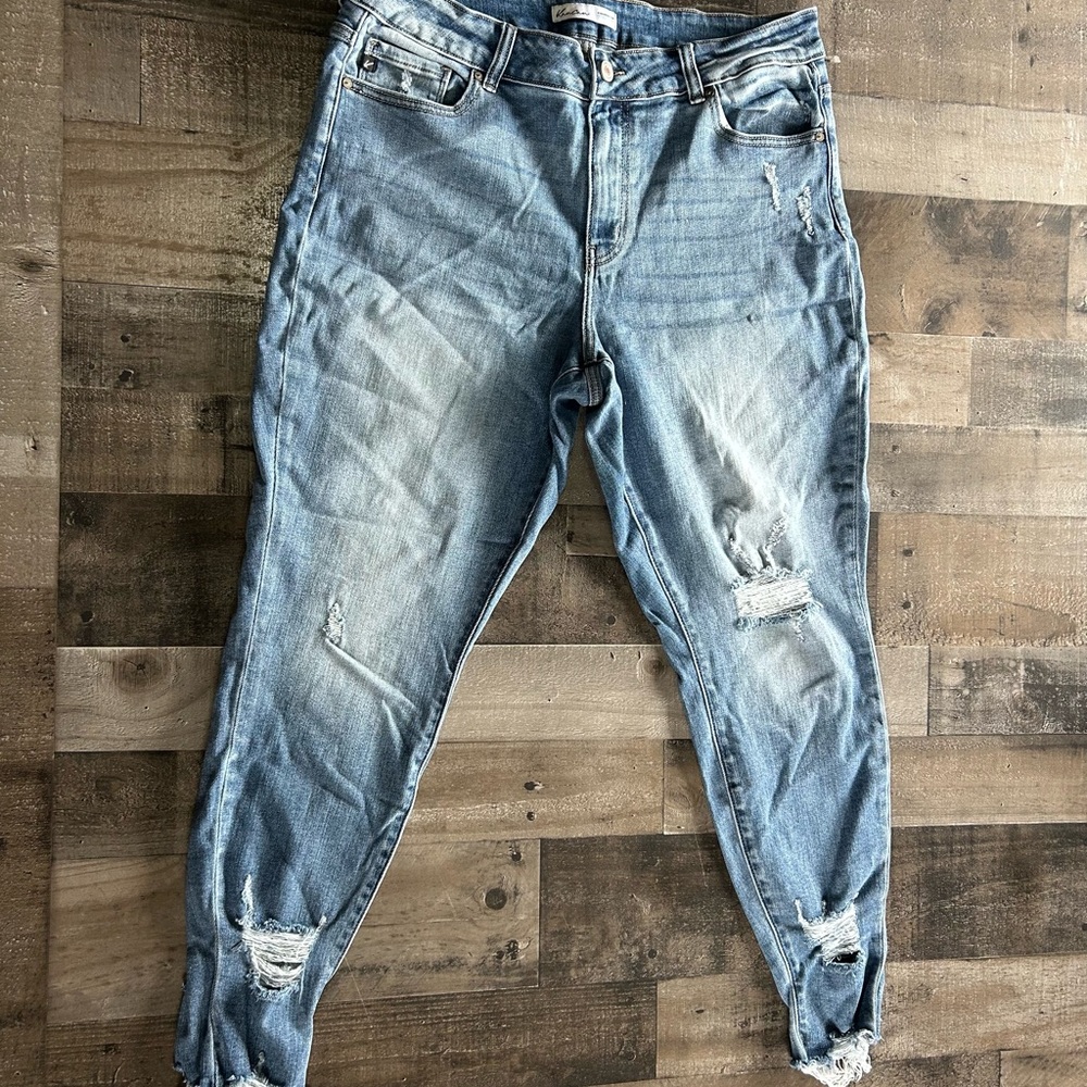 Light Blue Distressed Skinny Jeans